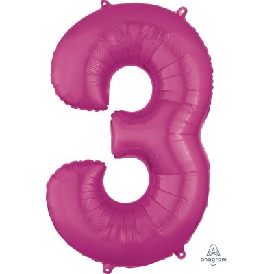 Anagram Foil 86cm (34") Pink Number 3 (Discontinued)