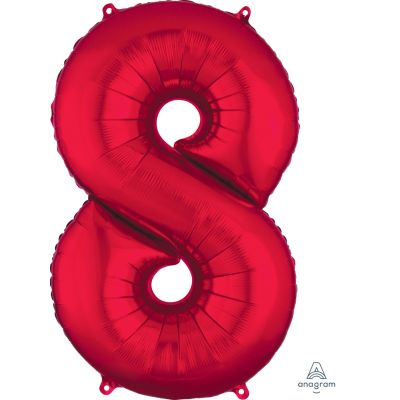 Anagram Foil 86cm (34") Red Number 8 (Discontinued)