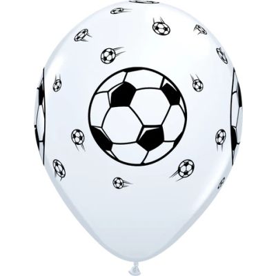 Qualatex Printed Latex 50/28cm (11&quot;) Soccer Balls White 