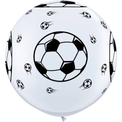 Qualatex Printed Latex 2/90cm (3ft) Soccer Balls White