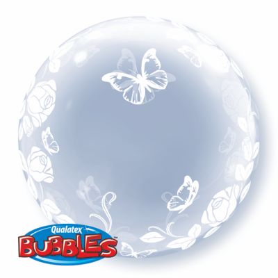 Qualatex Deco Bubble 60cm (24") Elegant Roses & Butterflies