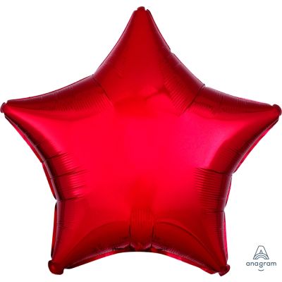 Anagram Foil Solid Colour Star 45cm (18&quot;) Metallic Red