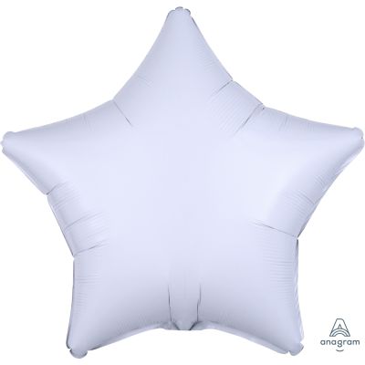 Anagram Foil Solid Colour Star 45cm (18") Opaque White - packaged