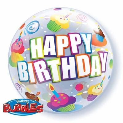 Qualatex Bubble 56cm (22") Birthday Colorful Cupcakes