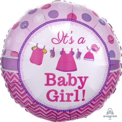 Anagram Foil 45cm (18") Baby Girl Shower With Love