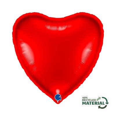 Grabo Foil Solid Colour Heart 79cm (31") Metallic Red (Unpackaged)