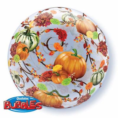 Qualatex Bubble 56cm (22") Autumn Floral & Pumpkins
