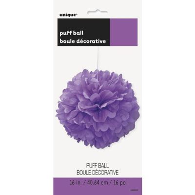Unique Paper Puff Ball 40cm 16" Pretty Purple 