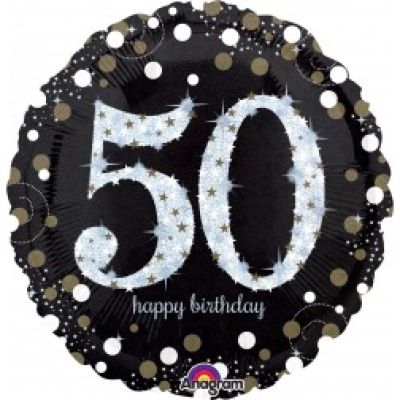 Anagram Holographic Foil 45cm (18") Sparkling Birthday 50th