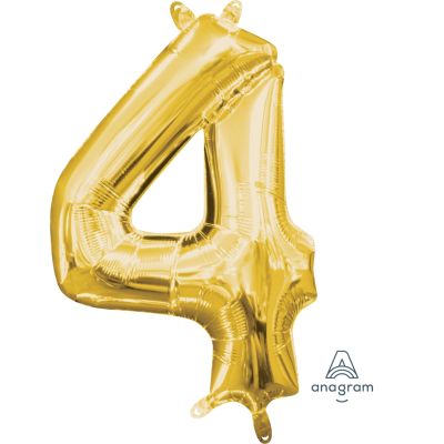 Anagram 16" (Air-Fill) Foil Gold Number 4