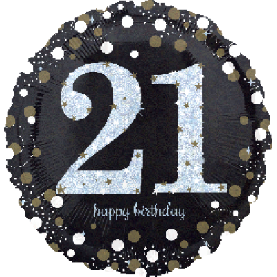 Anagram Holographic Foil 45cm (18") Sparkling Birthday 21st