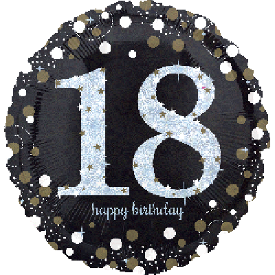 Anagram Holographic Foil 45cm (18") Sparkling Birthday 18th
