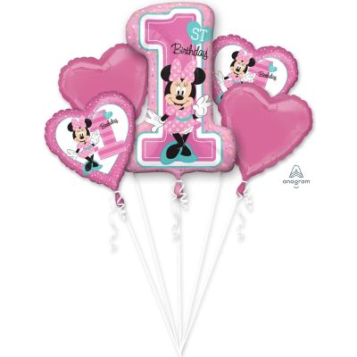Anagram Licensed Balloon Bouquet Kit Minnie 1st Birthday