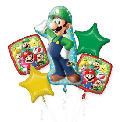 Anagram Licensed Balloon Bouquet Kit Super Mario Luigi