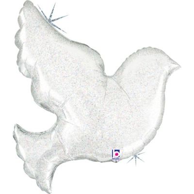 Betallic Holographic Foil Shape 79cm (31") Pearl White Dove