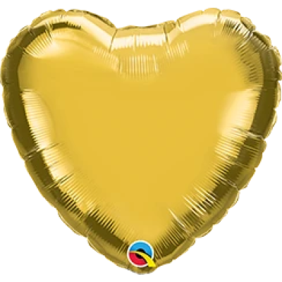 Qualatex Foil Solid Heart 45cm (18") Metallic Gold (Unpackaged)