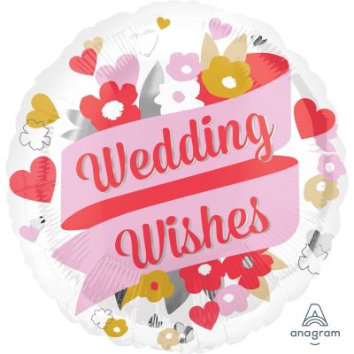 Anagram Foil 45cm (18&quot;) Wedding Wishes Floral (Discontinued)