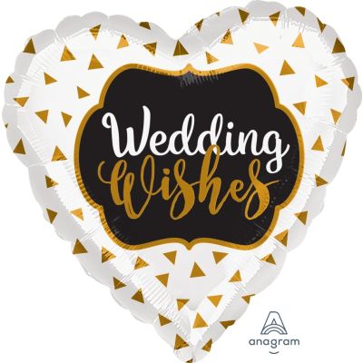 Anagram Foil 45cm (18&quot;) Wedding Wishes Gold (Discontinued)