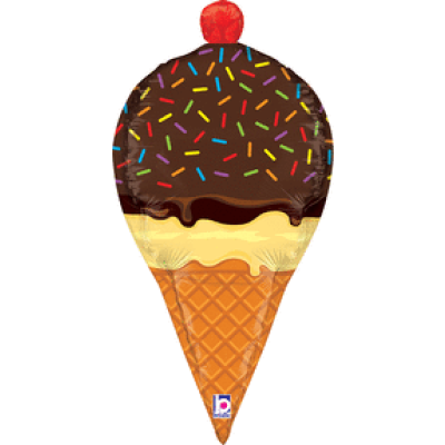 Betallic Foil Shape 83cm (33") Ice Cream Cone Dimensional (Discontinued)