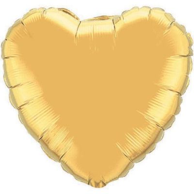 Qualatex Foil Solid Heart 91cm (36") Mt Gold (Unpackaged)