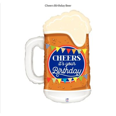 Betallic Foil Shape 86cm (34") Cheers Birthday Beer