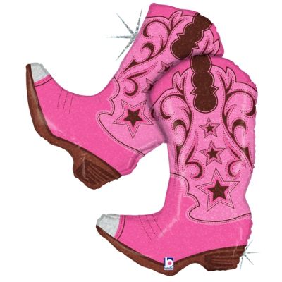 Betallic Holographic Foil Shape 91cm (36") Pink Dancing Boots