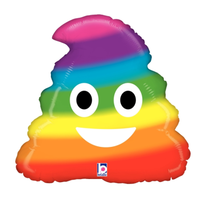 Betallic Foil Shape 51cm (20&quot;) Emoji Rainbow Poo