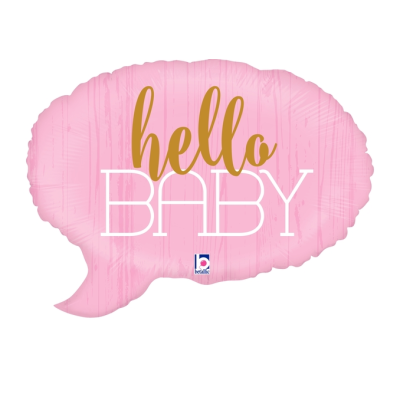 Betallic Foil Shape 61cm (24&quot;) Hello Baby Pink