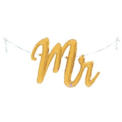 Betallic Foil Script 112cm (44") Gold Mr