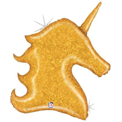 Betallic Foil Shape 97cm (38") Gold Glitter Unicorn