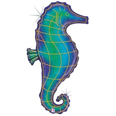 Betallic Holographic Foil Shape 91cm (36") Glitter Seahorse