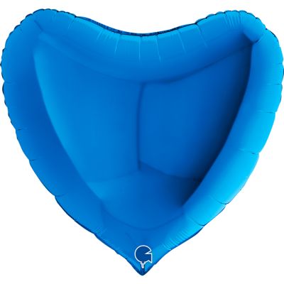Grabo Foil Solid Colour Heart 91cm (36") Blue (Unpackaged)