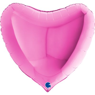 Grabo Foil Solid Colour Heart 91cm (36") Fuchsia (Unpackaged)