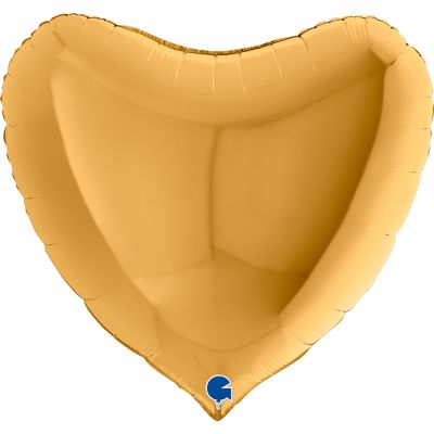 Grabo Foil Solid Colour Heart 46cm (18") Gold (Unpackaged)