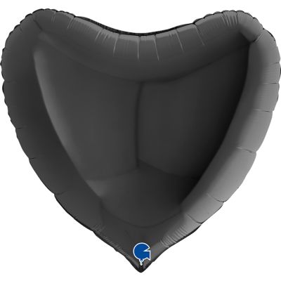 Grabo Foil Solid Colour Heart 91cm (36") Black (Unpackaged)