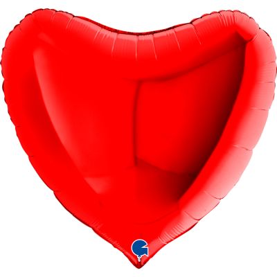 Grabo Foil Solid Colour Heart 91cm (36") Red (Unpackaged)