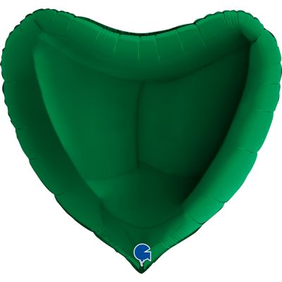 Grabo Foil Solid Colour Heart 91cm (36") Dark Green (Unpackaged)