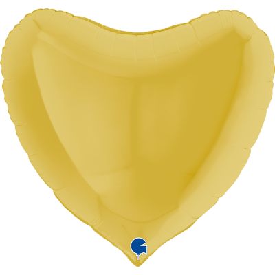 Grabo Foil Solid Colour Heart 91cm (36") Pastel Yellow (Unpackaged)