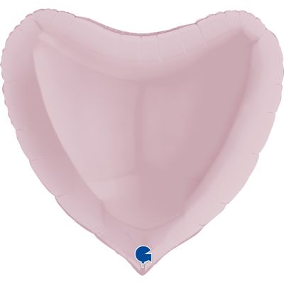 Grabo Foil Solid Colour Heart 91cm (36") Pastel Pink (Unpackaged)