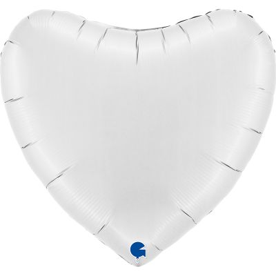 Grabo Foil Solid Colour Heart 91cm (36") Satin White (Unpackaged)