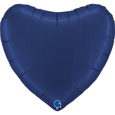 Grabo Foil Solid Colour Heart 91cm (36") Satin Navy Blue (Unpackaged)