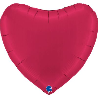 Grabo Foil Solid Colour Heart 91cm (36") Satin Cherry (Unpackaged)