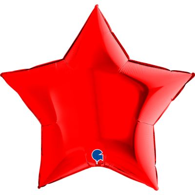 Grabo Foil Solid Colour Star 91cm (36") Red (Unpackaged)