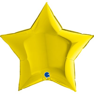 Grabo Foil Solid Colour Star 91cm (36") Yellow (Unpackaged)