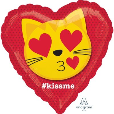 Anagram Foil 45cm (18") Cat Emoji Kiss Me (Discontinued)