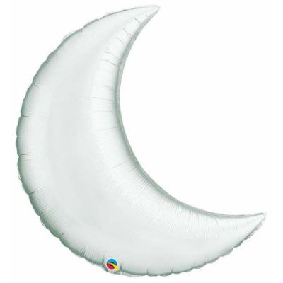 Qualatex Micro-Foil Solid Crescent Moon 22cm (9") Silver (Air Fill & Unpackaged)