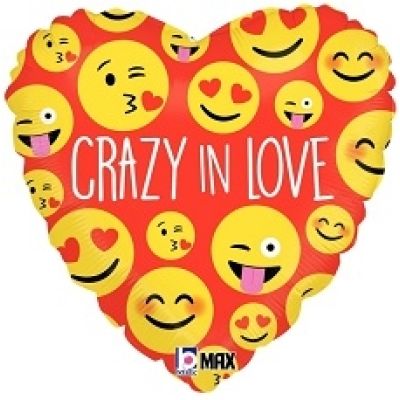 Betallic Foil 45cm (18") Crazy in Love Emoji