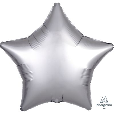 Anagram Foil Solid Colour Star 45cm (18&quot;) Satin Luxe Platinum