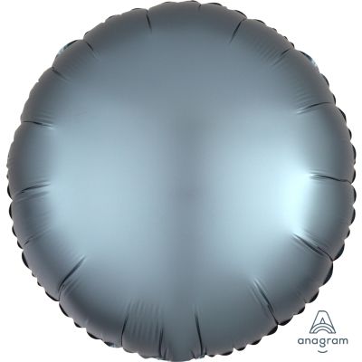 Anagram Foil Solid Colour Round 45cm (18&quot;) Satin Luxe Steel Blue