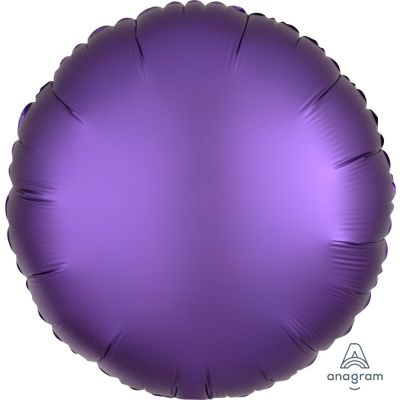 Anagram Foil Solid Colour Round 45cm (18&quot;) Satin Luxe Purple Royale (unpackaged) (Discontinued)